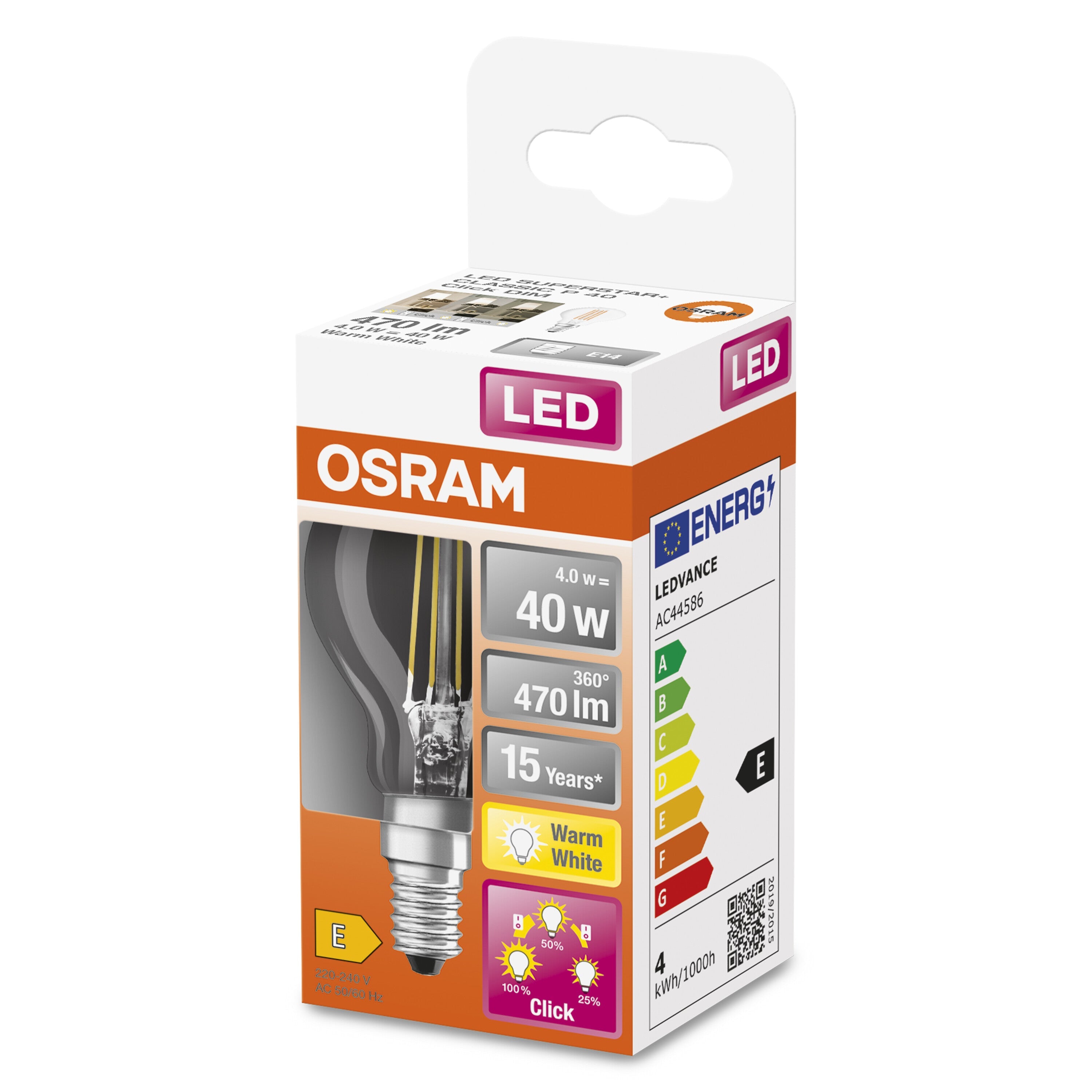 Ampoule LED VALUE CLASSIC E14 2700K 4000K blanc neutre / froid Osram