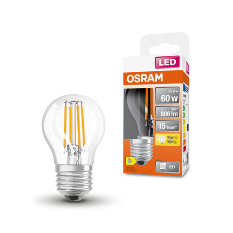 Lampe LED OSRAM Retrofit Classic P (ex 60W) 6W / 2700K blanc chaud E27