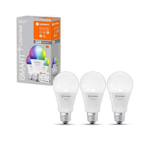 LEDVANCE Wifi SMART+ Lampe LED classique RGBW multicolore (ex 100W) 14W / 2700-6500K E27 3er