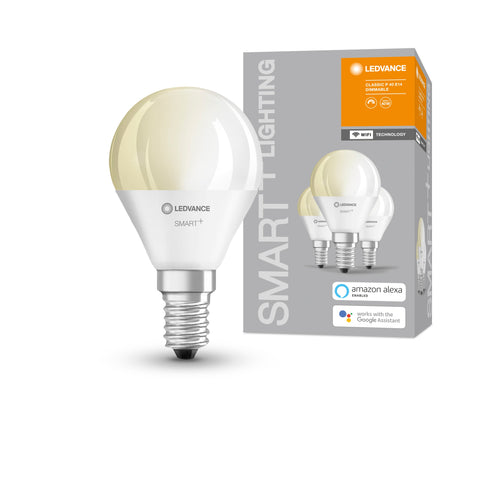 LEDVANCE Wifi SMART+ Lampadina LED mini lampadina dimmerabile (ex 40W) 5W / 2700K bianco caldo E14 3er