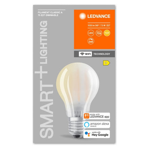 LEDVANCE Wifi SMART+ Lampe LED dimmable 7,5W / 2700K blanc chaud E27