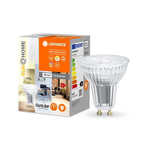 LEDVANCE Wifi SUN@HOME SPOT LED PAR16 dimmable accordable blanc (ex 35W) 4.9W / 2200-5000K GU10 