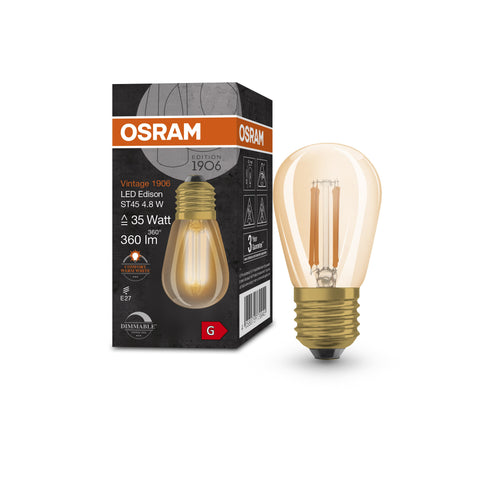 Lampada LED OSRAM Vintage 1906, tinta oro, 4,8 W, 360 lm