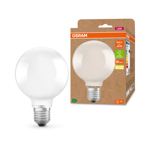 OSRAM Lampe LED classe d'efficacité énergétique A Filament Classic Globe Matt, 4W/3000K, E27