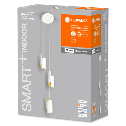 Suspension LEDVANCE SMART+ WiFi DECOR blanc, 24,5W, 2100lm