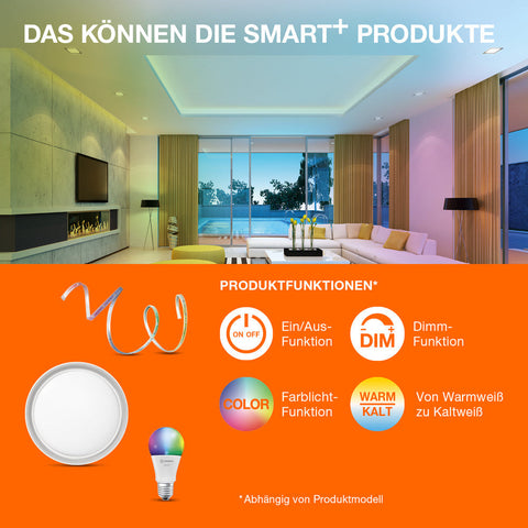 LEDVANCE Wifi SMART+lampada a filamento LED dimmerabile, RGB e colore della luce variabile E27
