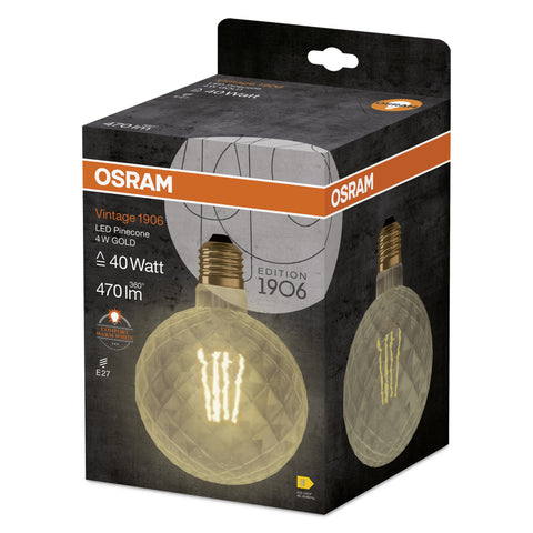 Lampada OSRAM Vintage 1906® GLOBE LED (ex 40W) 4.5W / 2500K warm white E27 ottica oro
