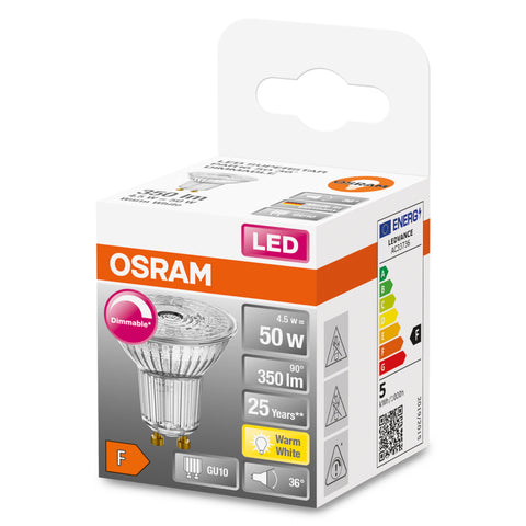 OSRAM LED SUPERSTAR PAR16 spot LED dimmerabile (ex 50W) 4.5W / 2700K bianco caldo GU10