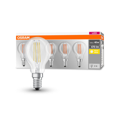 OSRAM LED Base Classic Lampe à filament LED (ex 40W) 4W / 2700K blanc chaud E14