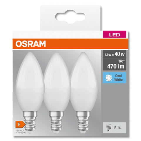 Lampe OSRAM LED BASE CLASSIC B mat (ex 40W) 5.5W / 4000K blanc froid E14